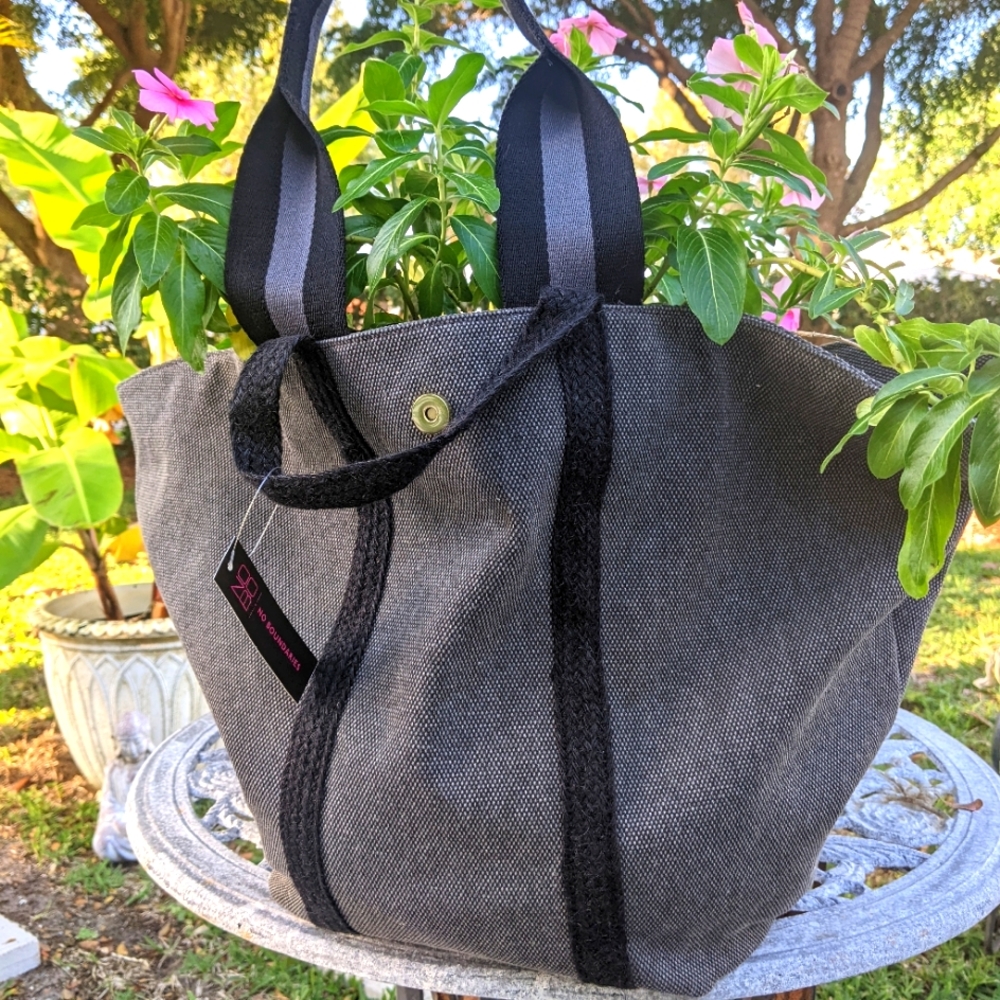 Beach Bag Tote shopping Grey|Black Adjustable